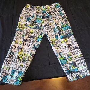 Lantana Casuals cropped linen pants, size L